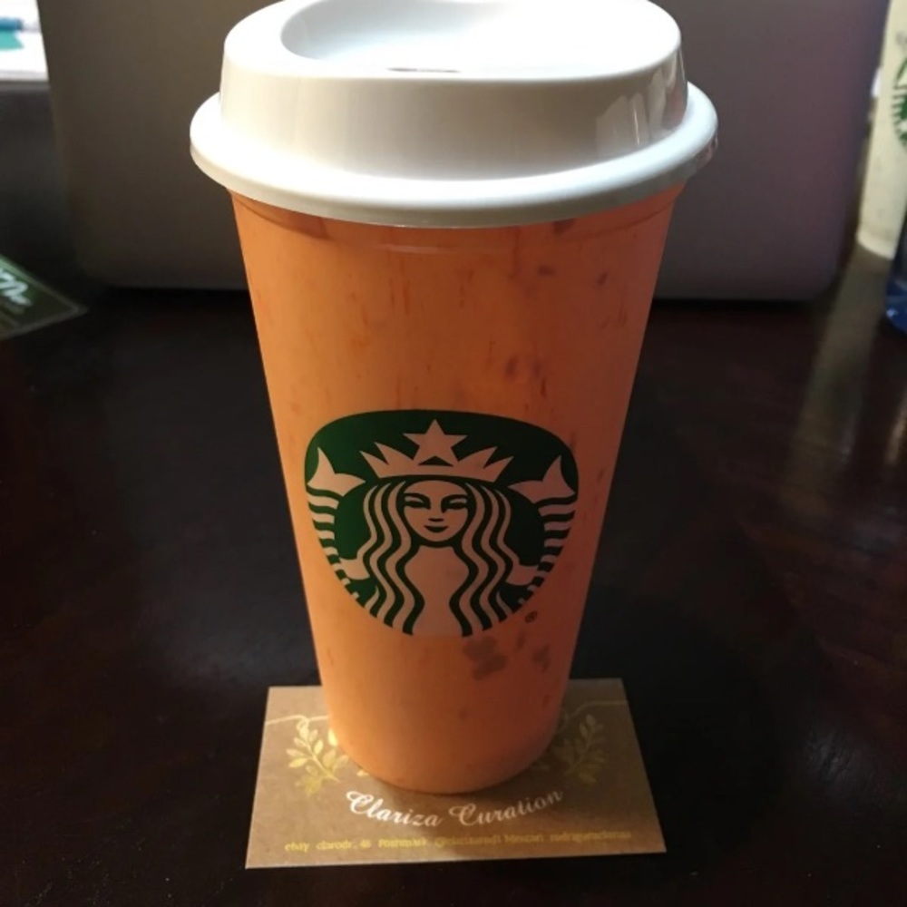 Starbucks Mango Reusable Marble Hot Cup